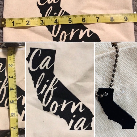 🆕CALI California Canvas Toiletry Pouch + Keychain - Picture 4 of 4